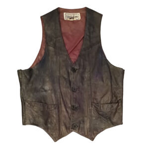 Vintage Chess Leather Harley Davidson Vest